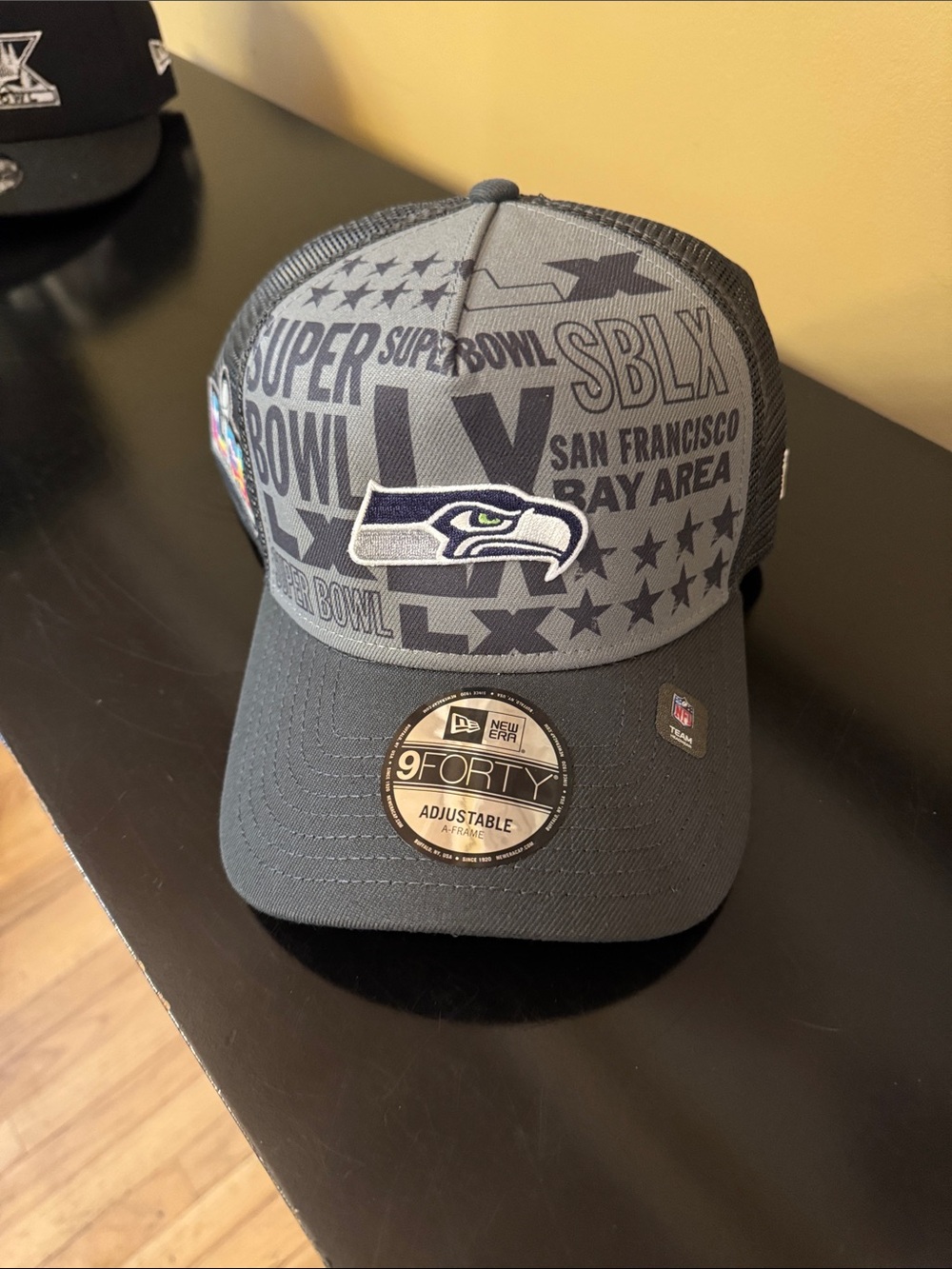 New Era Seattle Seahawks Gray Super Bowl Graphic 9FORTY Cap